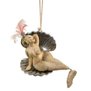 Katherine's Collection Blonde Mermaid in Seashell Ornament